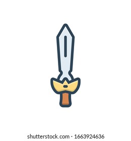Vector colorful illustration icon for sword