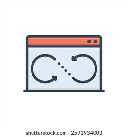 Vector colorful illustration icon for sync