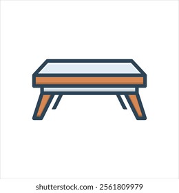 Vector colorful illustration icon for table