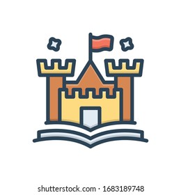 Vector colorful illustration icon for tale