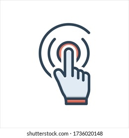 Vector colorful illustration icon for tap