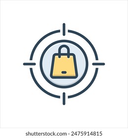 Vector colorful illustration icon for target