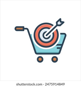 Vector colorful illustration icon for target