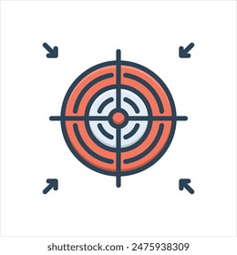 Vector colorful illustration icon for target