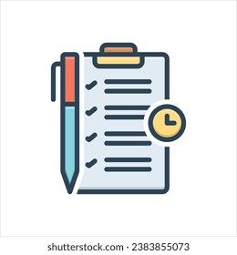 Vector colorful illustration icon for task