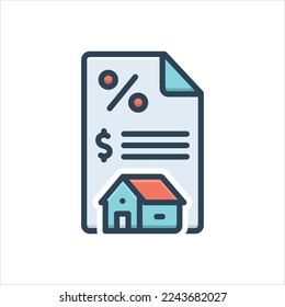 Vector colorful illustration icon for tax