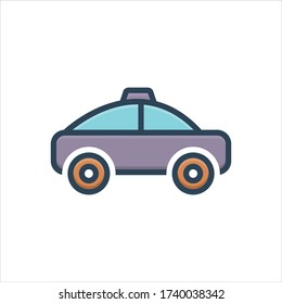 Vector colorful illustration icon for taxi