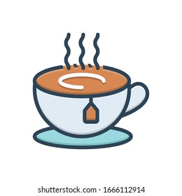 Vector colorful illustration icon for tea