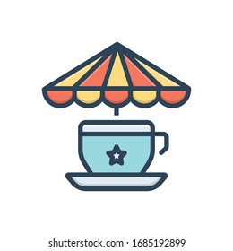 Vector colorful  illustration icon for tea stall
