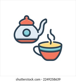 Vector colorful illustration icon for tea