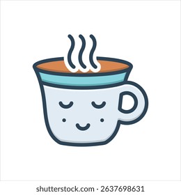 Vector colorful illustration icon for tea sticker