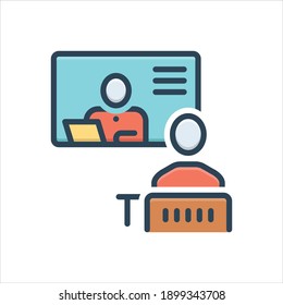 Vector colorful illustration icon for teach