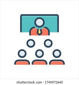 Icono de ilustración de color vectorial para la enseñanza