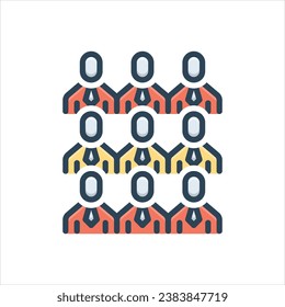 Vector colorful illustration icon for team