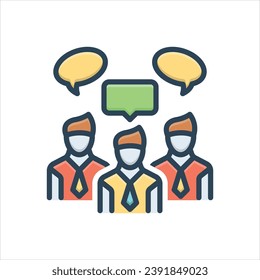 Vector colorful illustration icon for team chat