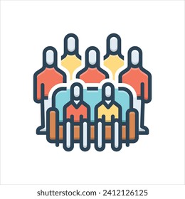 Vector colorful illustration icon for team