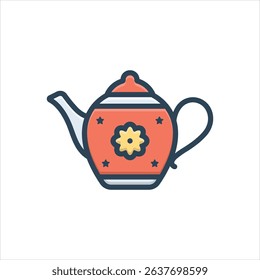 Vector colorful illustration icon for teapot