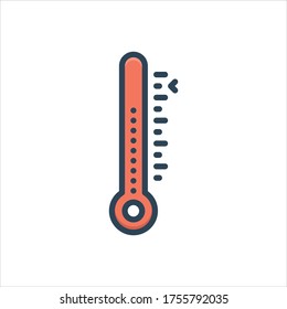 Vector colorful illustration icon for temperature