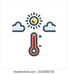 Vector colorful illustration icon for temperature