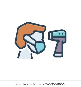 Vector colorful illustration icon for temperature
