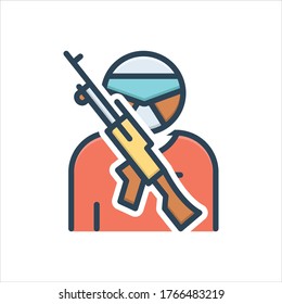 Vector colorful illustration icon for terror