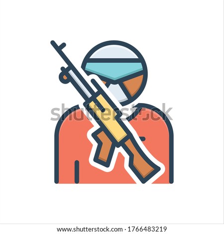 Vector colorful illustration icon for terror
