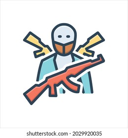 Vector colorful illustration icon for  terrorism