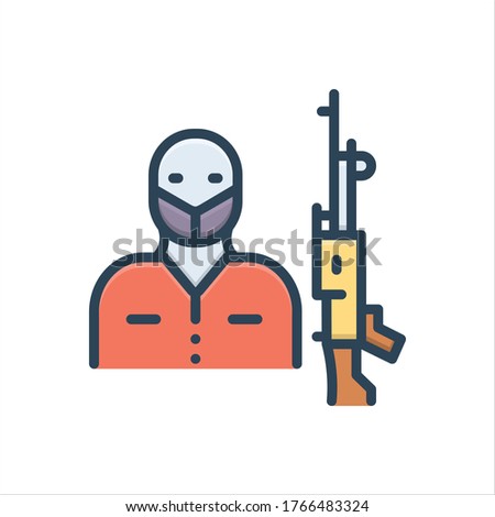 Vector colorful illustration icon for terrorism
