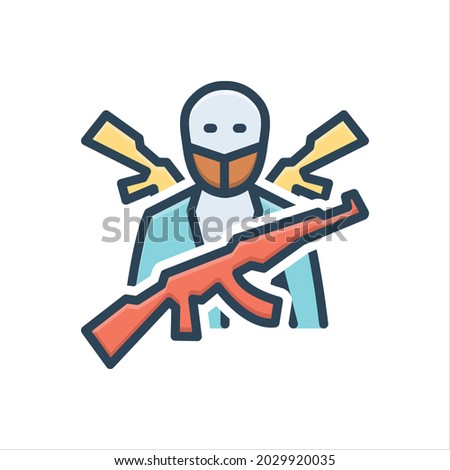 Vector colorful illustration icon for  terrorism