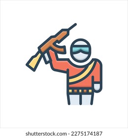 Vector colorful illustration icon for terrorists