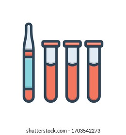 Icono de ilustración de color vectorial para el tubo de ensayo