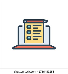 Icono de ilustración de color vectorial para prueba