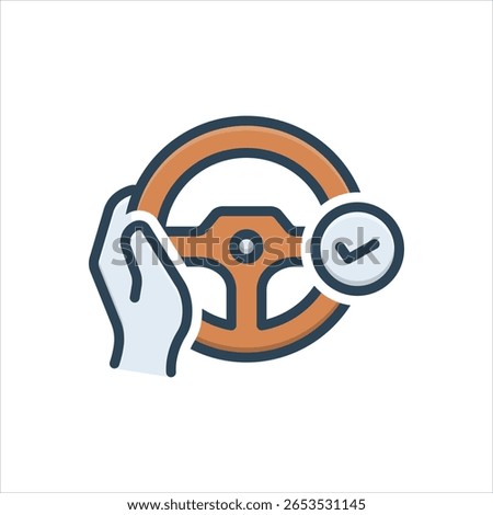Vector colorful illustration icon for test drive