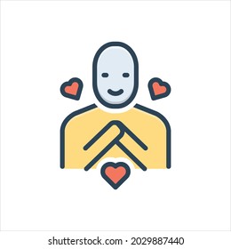 Vector colorful illustration icon for thanks