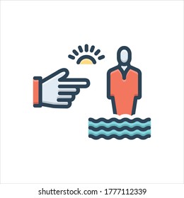 Vector colorful illustration icon for there