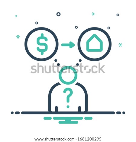 Vector colorful illustration icon for though