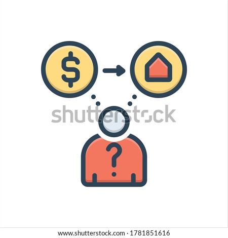 Vector colorful illustration icon for though