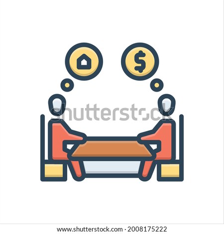 Vector colorful illustration icon for though