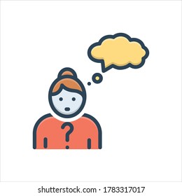 Vector colorful illustration icon for thought