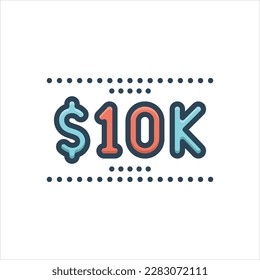 Vector colorful illustration icon for thousands