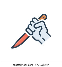 Vector Colorful Illustration Icon For Threaten