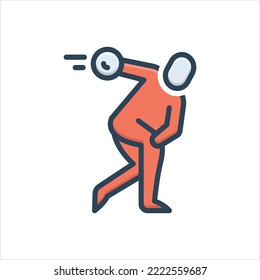 Vector colorful illustration icon for throwing