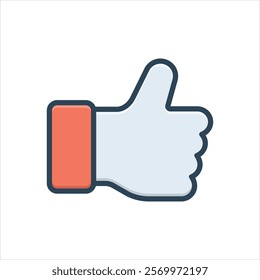 Vector colorful illustration icon for thumb up