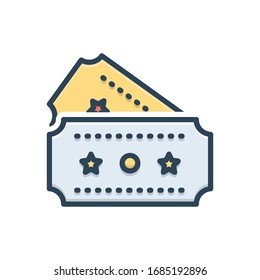 Vector colorful  illustration icon for ticket