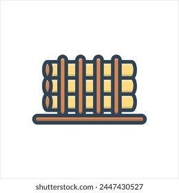 Vector colorful illustration icon for timber