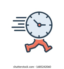 Vector colorful illustration icon for time is running