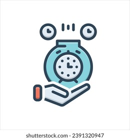 Vector colorful illustration icon for time saving
