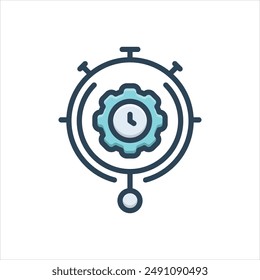 Icono de ilustración colorida de Vector para la gestión del tiempo