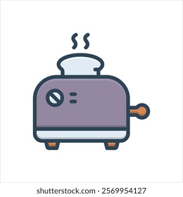 Vector colorful illustration icon for toaster