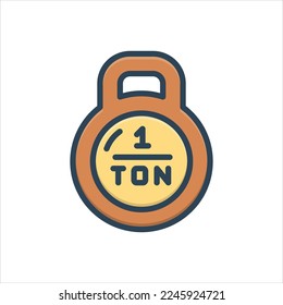 Vector colorful illustration icon for ton